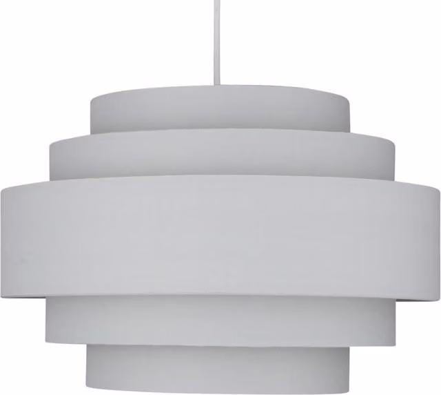 First Choice Lighting Grey 5 Tier Fabric Ceiling Light Shade W/D/H: 35.0 x 23.5 x 23.5 cm