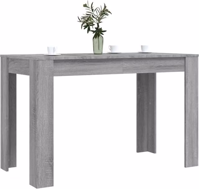 Berkfield Home Elegant Rectangular Dining Table in Grey Sonoma, W/D/H: 120 x 60 x 76 cm