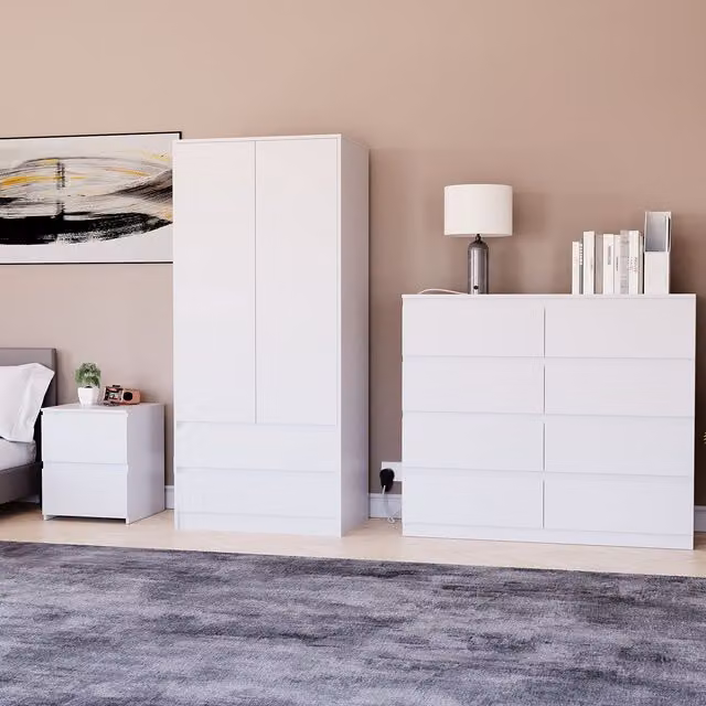 Vida Designs Denver Bedroom Set in White