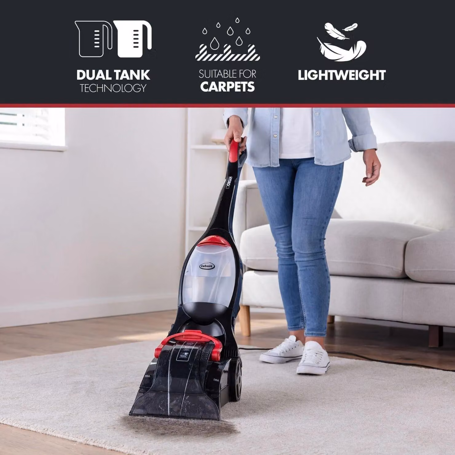 Ewbank HYDROC1 Wet & Dry Carpet Cleaner in Black – 3