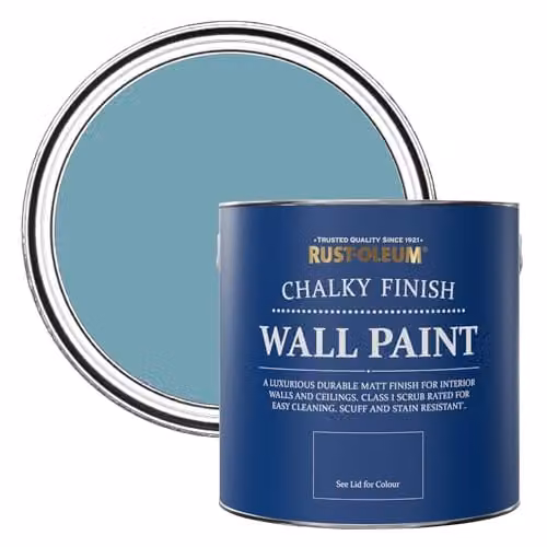 Rust-Oleum Belgrave Blue Matt Chalky Water-Based Emulsion Wall Paint, 2.5L – 1
