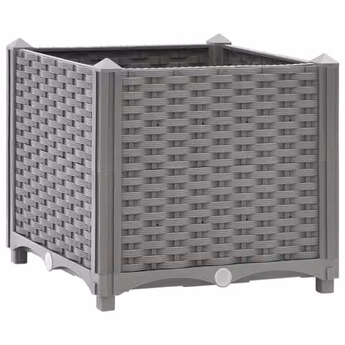 vidaXL Grey Plastic Raised Bed W/D/H: 40 x 40 x 38 cm