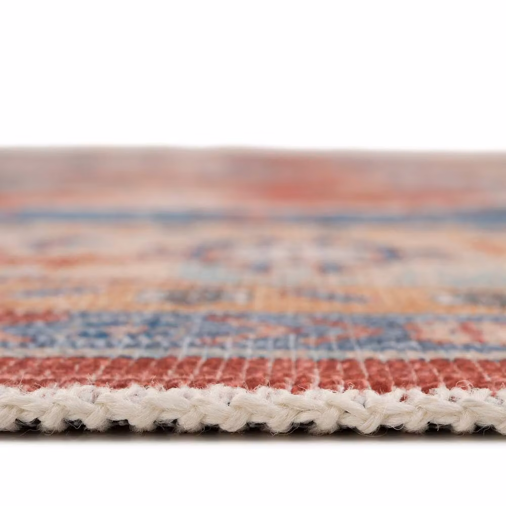 Kukoon Red Vintage Machine Washable Looped Pile Area Rug, W 80 cm x L 150 cm – 6