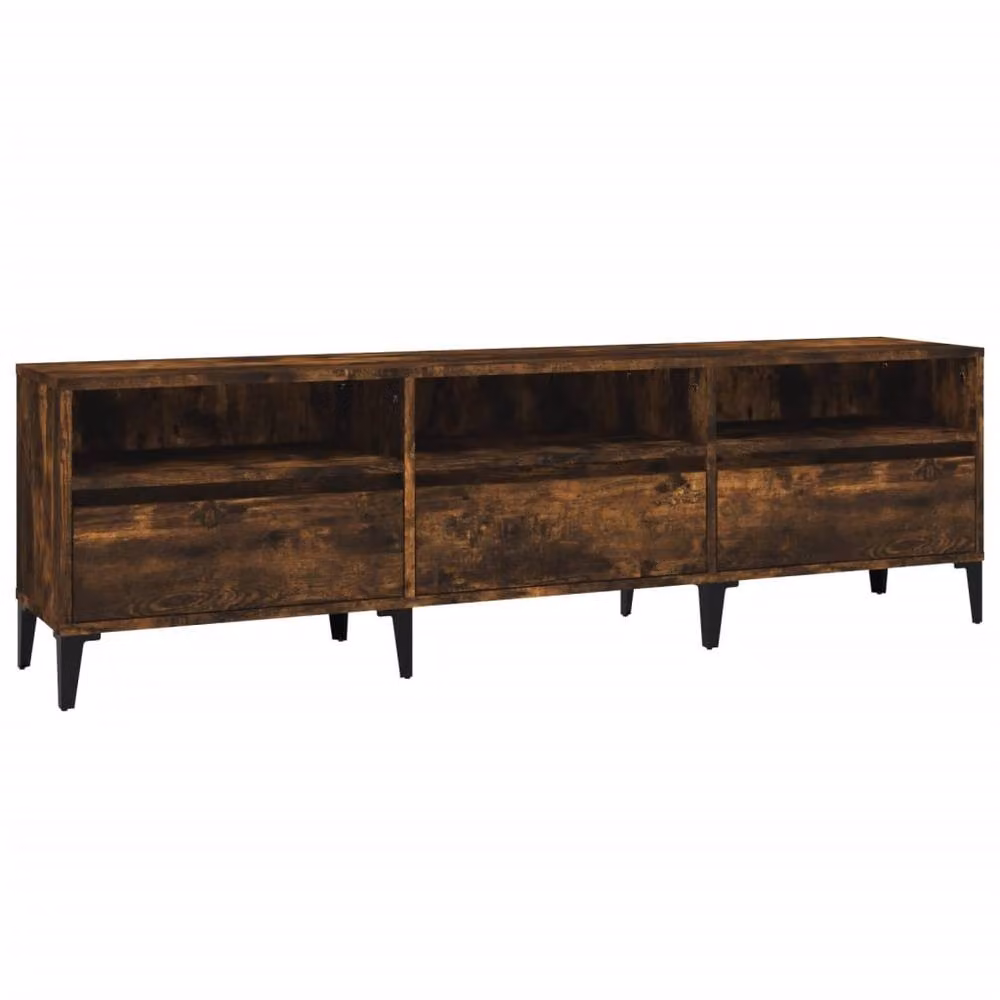 Berkfield Home Smoked Oak TV Cabinet in Brown, W: 150 cm, D: 30 cm, H: 44.5 cm – 2