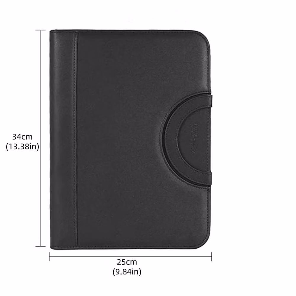 KORVIXA A4 Conference Portfolio Folder Planner in Black – 2