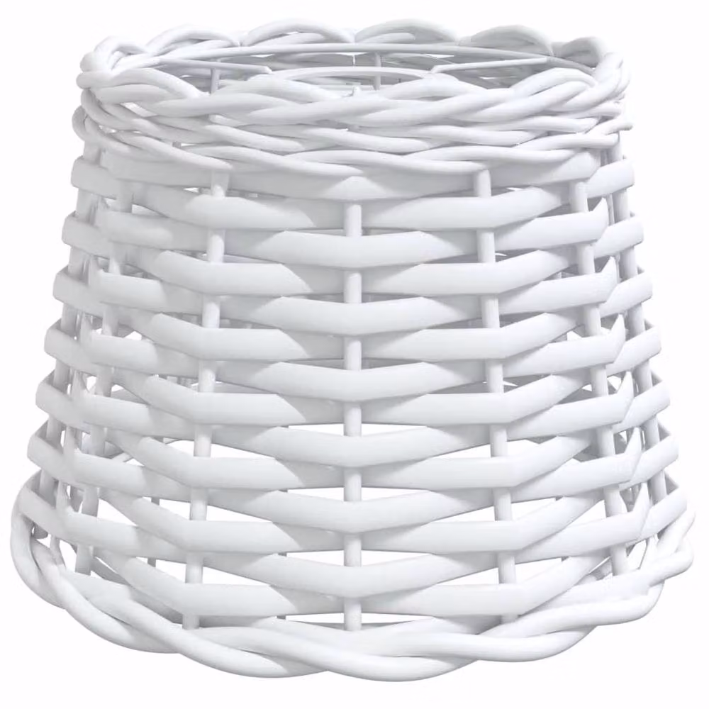 Berkfield Home Charming White Wicker Ceiling Lamp Shade, W: 20 cm, H: 15 cm – 2
