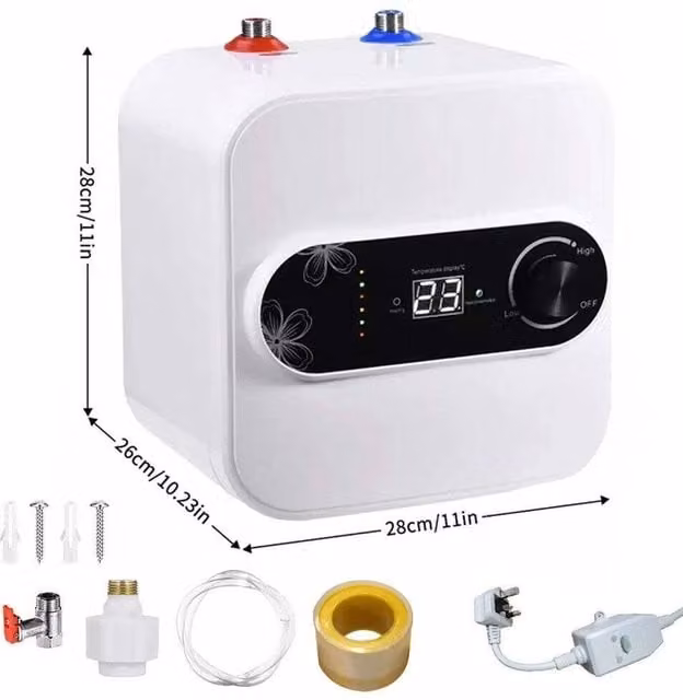 FLAVORA 8L Under Sink Built-in Electric Water Heater, White – 1