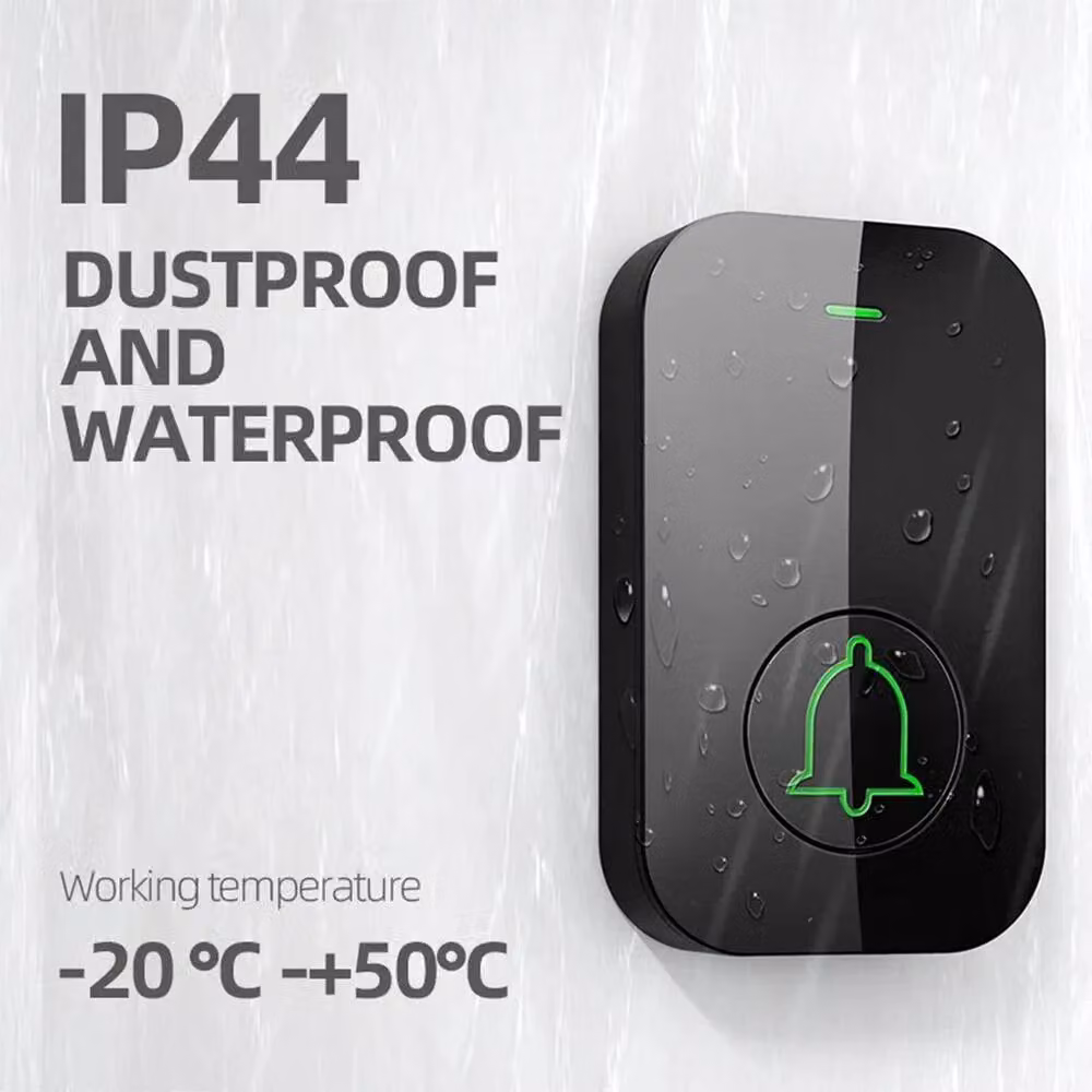 FLAVORA Wireless Waterproof Plug-in Mains Doorbell Kit, Black, W: 52 cm, H: 1000 cm – 4
