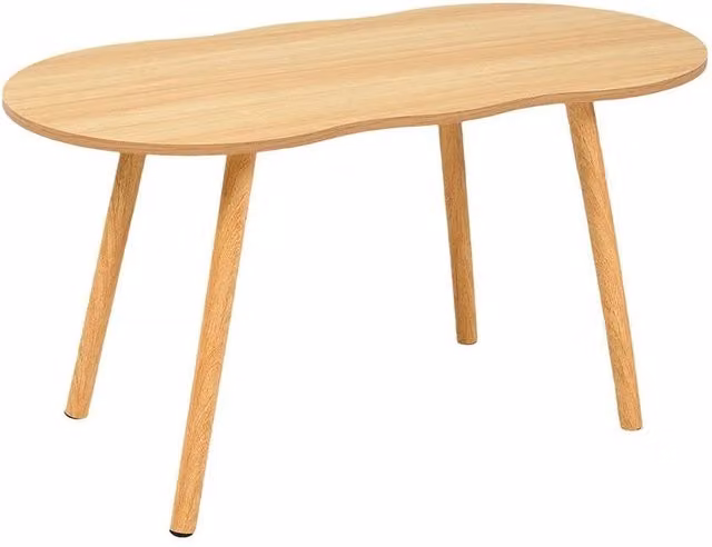 FORGEVIO Scandinavian Oval Wooden Coffee Table in Brown, W/D/H: 80 x 80 x 40 cm