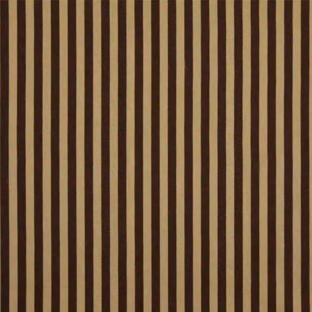 Homescapes Pure Cotton Thin Stripe Fabric in Brown and Beige, Width: 150 cm
