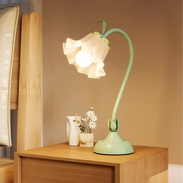 COSTWAY Vintage Adjustable Metal Tabletop Reading Lamp in Green