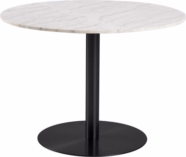 Furniture To Go Corby Round Dining Table in Black and White Marble Effect with Central Column