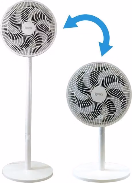 Igenix 12 Inch 7 Bladed White Pedestal Fan with Oscillation
