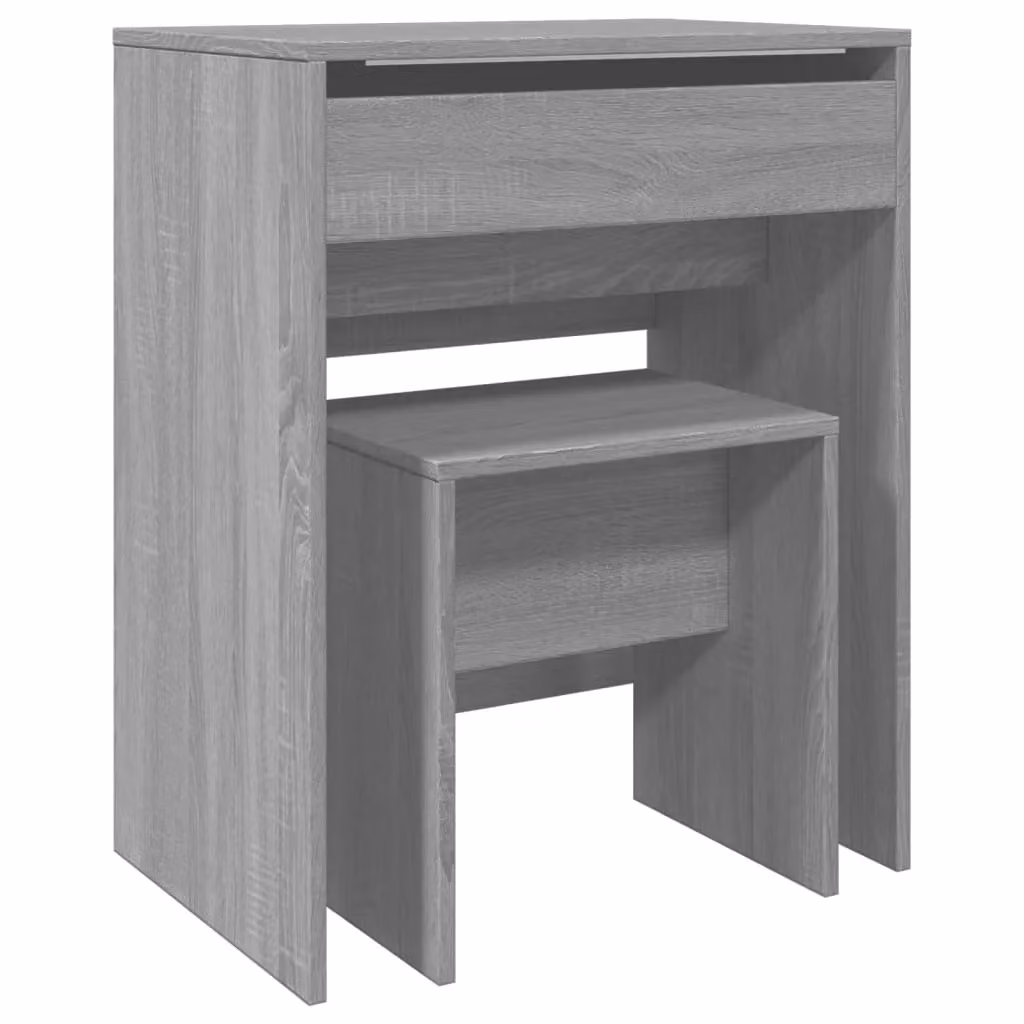 Berkfield Home Dressing Table and Stool in Grey Sonoma, W: 60 cm, D: 40 cm, H: 113.5 cm – 2