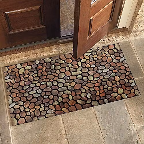 Nicoman Pebble Stone Pattern Rectangular Doormat, Brown, W/D/H: 60 x 40 x 1 cm – 2