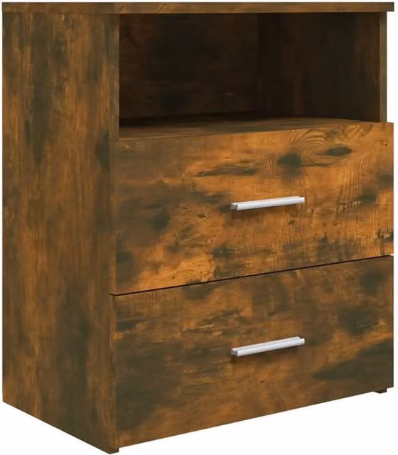 Berkfield Home Bed Cabinet in Smoked Oak Brown, W: 50 cm, D: 32 cm, H: 60 cm – 1