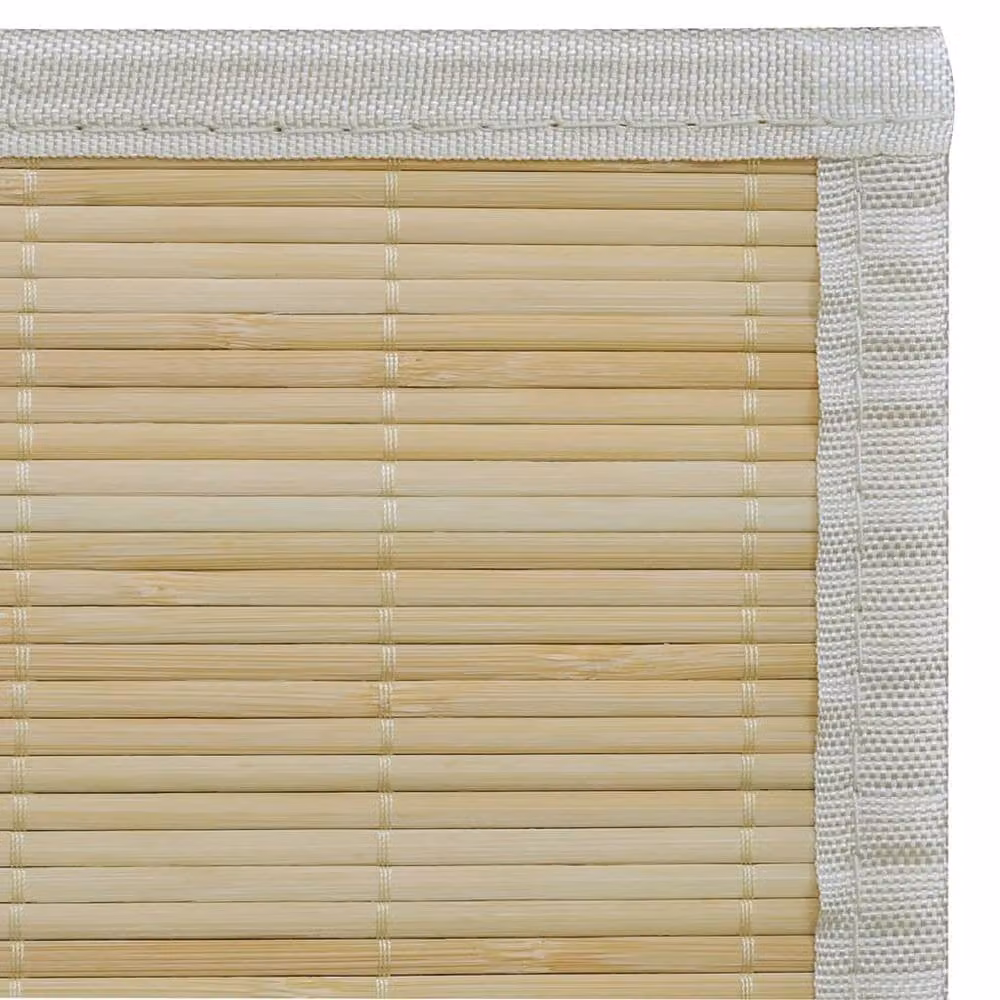 Berkfield Home Rectangular Natural Bamboo Rug in Beige, W: 120 cm, L: 180 cm