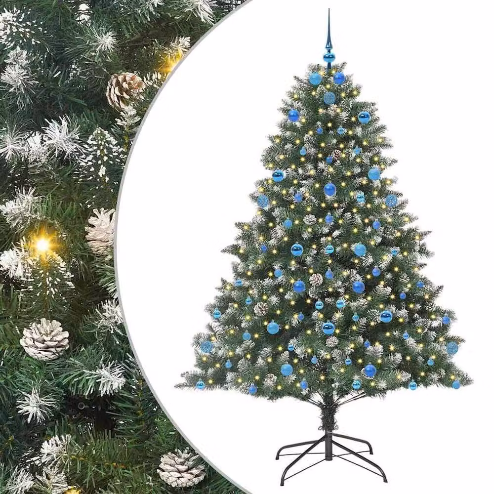 Berkfield Home Modern Artificial Christmas Tree with Stand, Green, W: 140 cm, D: 140 cm, H: 210 cm – 2