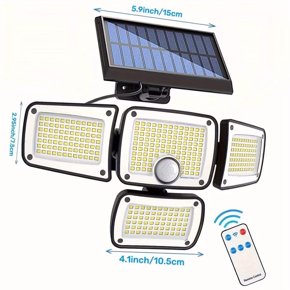NESTLUNE 2-Piece Solar LED Wall Lamp with PIR Motion Sensor in Black – 4