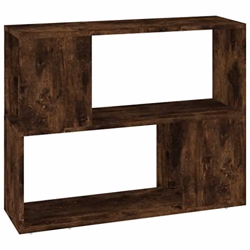Revera Book Cabinet and Room Divider in Smoked Oak, W: 80 cm, D: 24 cm, H: 63 cm – 1