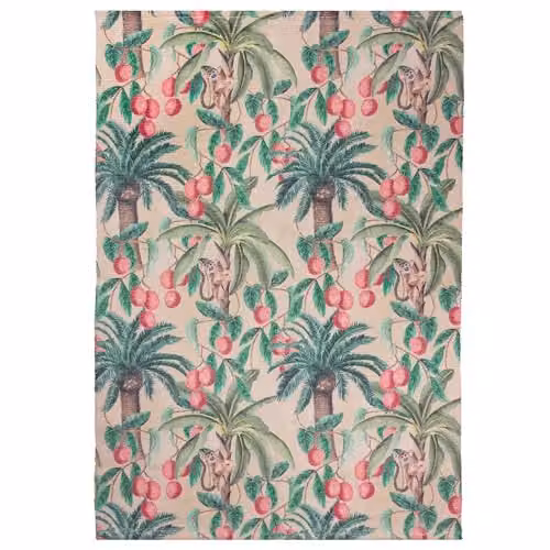 Riva Home Monkey Palm Rug, Beige and Multicolour, W/D/H: 120 x 170 cm