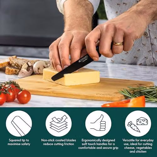 Viners Assure 5 inch Black Utility Knife with Stainless Steel Blade – 3