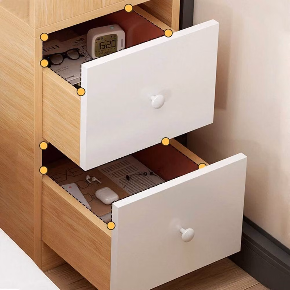 Kelvenix 2 Drawer Bedside Cabinet Nightstand in Light Oak – 2