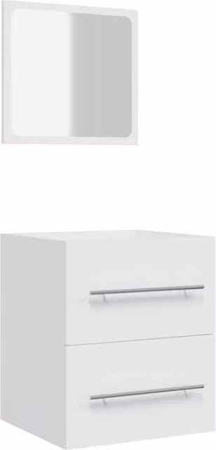 Berkfield Home White Glossy Wall Mounted Bathroom Cabinet with Mirror W/D/H: 41 x 38.5 x 48 cm – 1