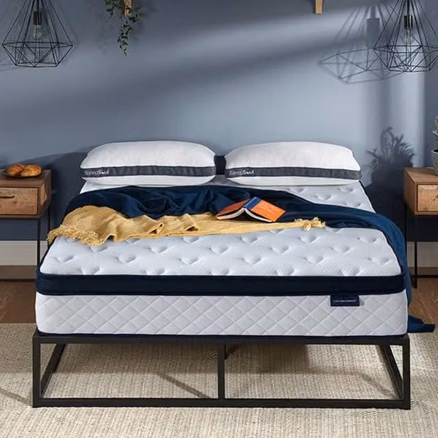 SleepSoul Luna 1500 Ortho Pillow Top Mattress, White, W: 150 cm, D: 200 cm