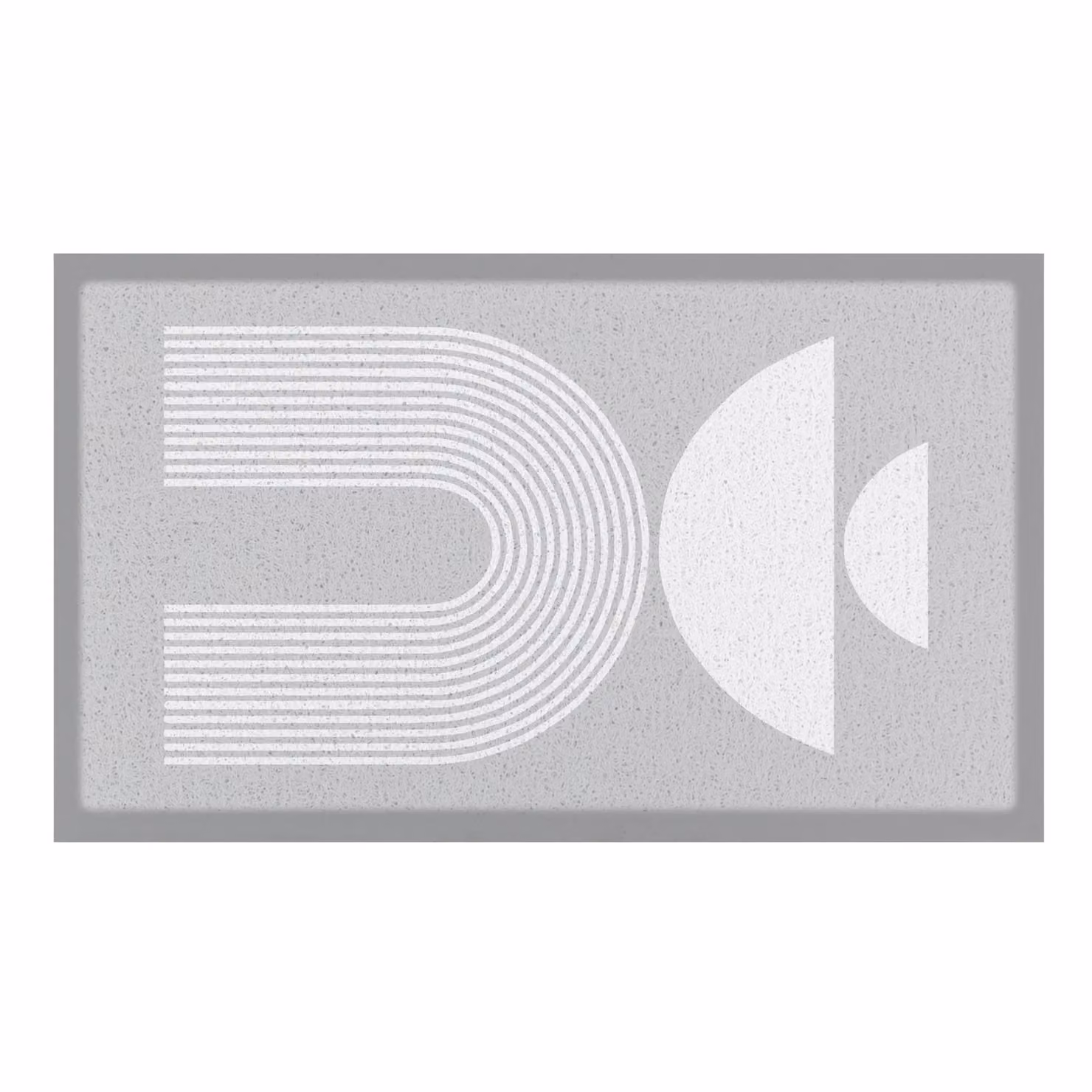 Artsy Mats Grey Half Moon Abstract Indoor and Outdoor Doormat, W: 90 cm, D: 60 cm – 2