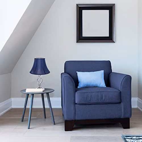 Happy Homewares Classic Blue and White Fabric Lamp Shade with Metal Frame and Reducer Ring – 4