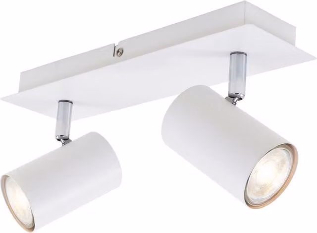 Briloner Modern White Metal Ceiling Spotlight with 2 Adjustable GU10 Lamps, Max 40W