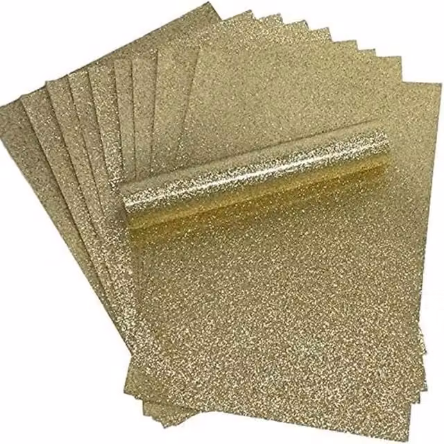 Syntego Pack of 10 Gold Glitter Construction Paper, A4