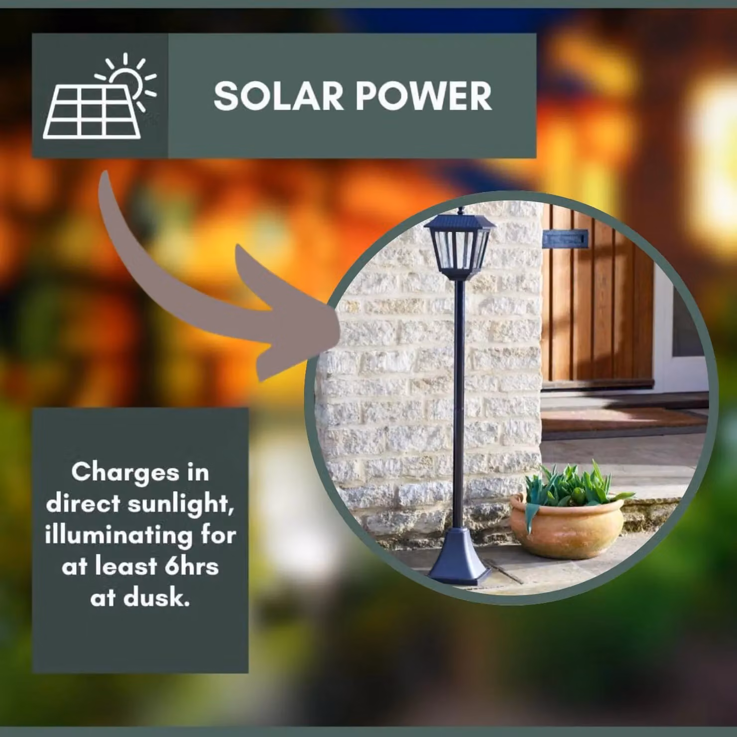 Marco Paul Black Steel Solar Powered Victorian Style Garden Lamp Post, Height: 130 cm – 5