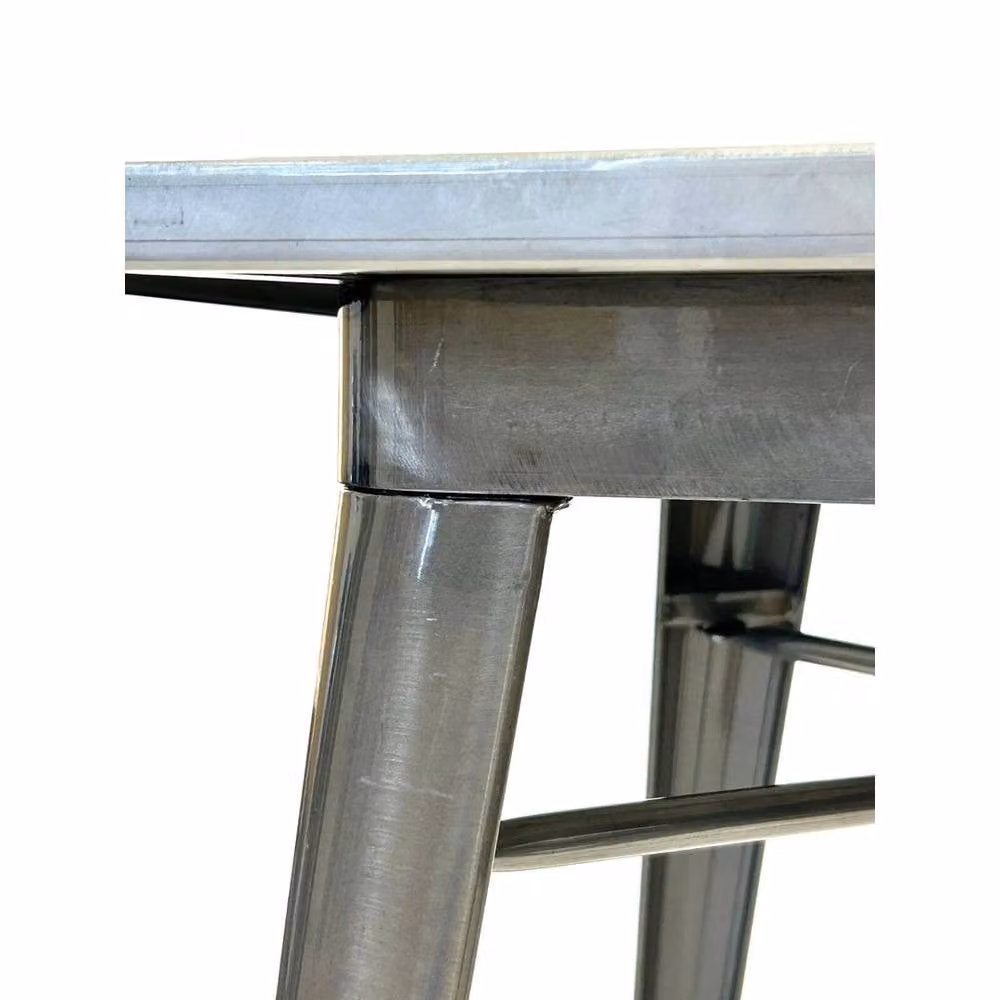 FORGEVIO Silver Metal Tolix Square Bistro Table – 3