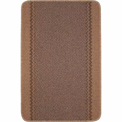 THE RUGS Machine Washable Bordered Area Rug for Living Room, Bedroom or Hallway, Beige, W: 150 cm, D: 100 cm