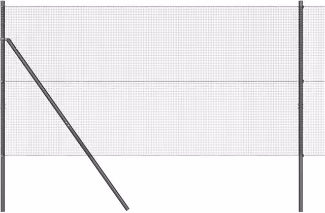 Berkfield Home Grey Steel Welded Wire Fence with 13 Round In-Ground Posts, H: 120 cm, L: 50 m