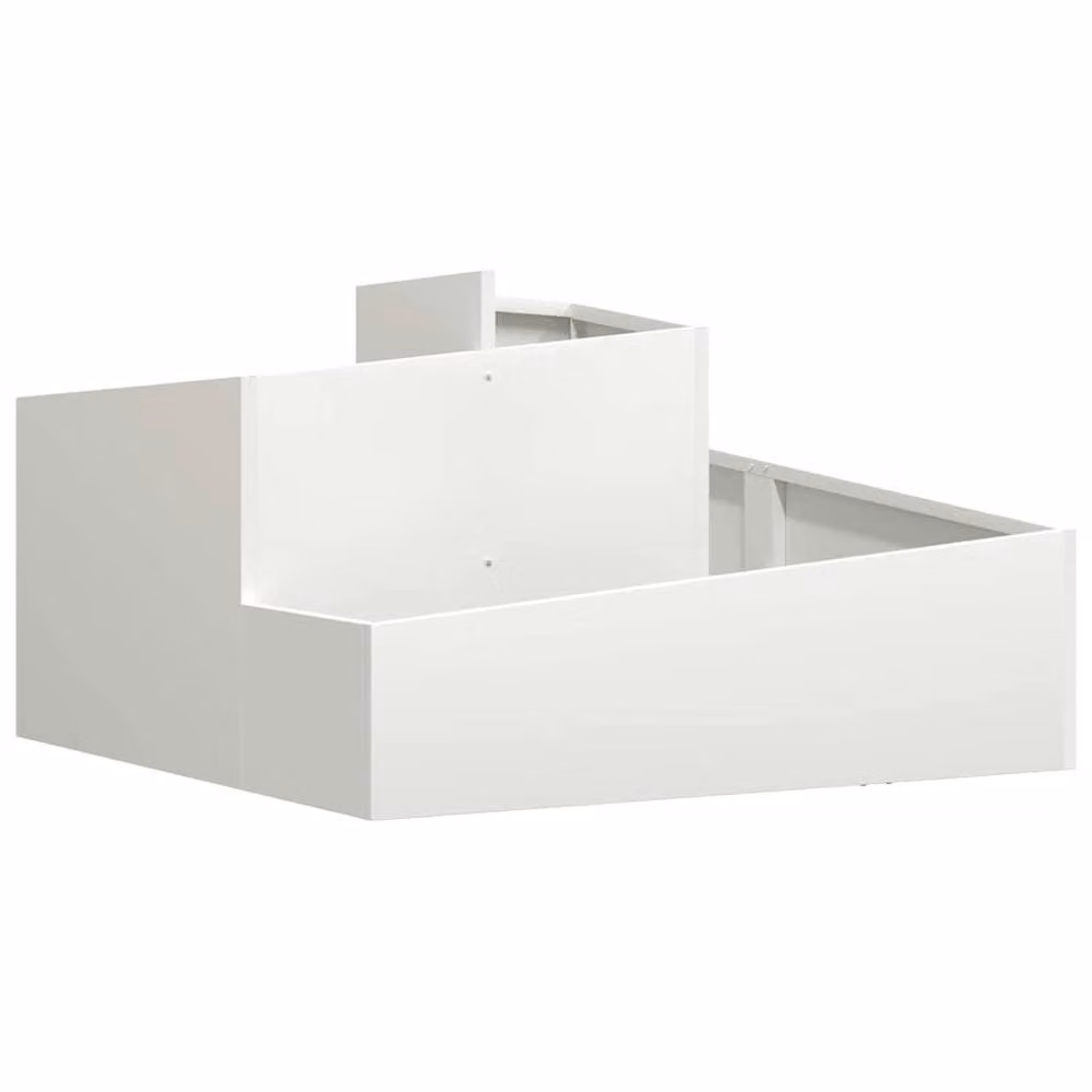 Berkfield Home White Steel Planter Tub W/D/H: 80 x 80 x 50 cm – 3