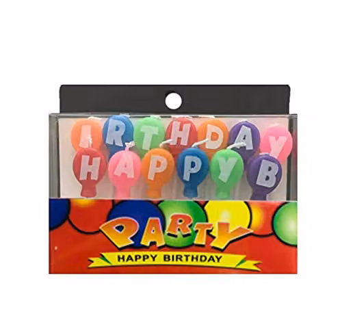 Shatchi Multicolour Metallic Polka Dot Letter and Spiral Cake Topper Candles for Birthday, Anniversary or Wedding Celebrations – 3