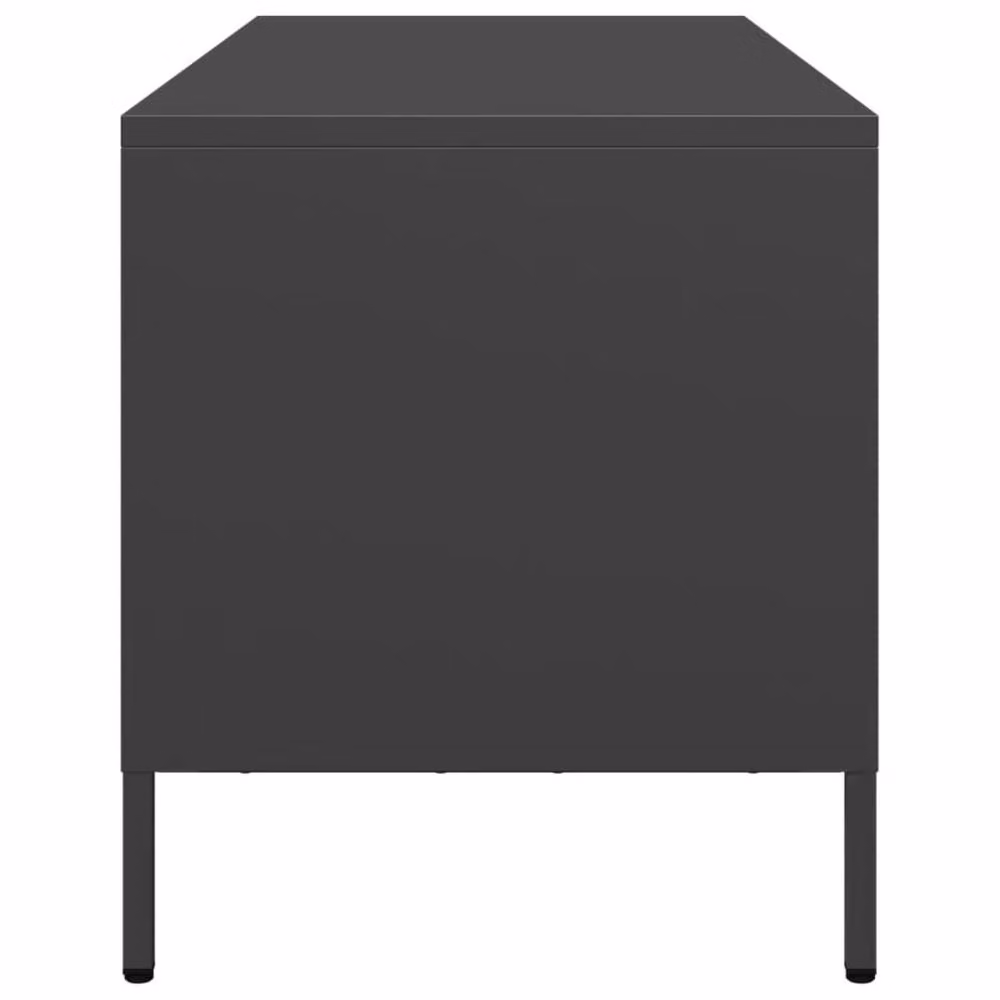 Berkfield Home Industrial TV Cabinet in Matt Black Metal, W: 68 cm, D: 39 cm, H: 43.5 cm – 4