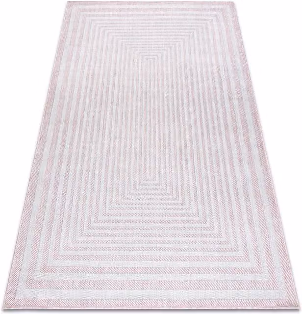 RugsX Sion Pink Striped Modern Flat Weave Rug, W: 200 cm, D: 290 cm