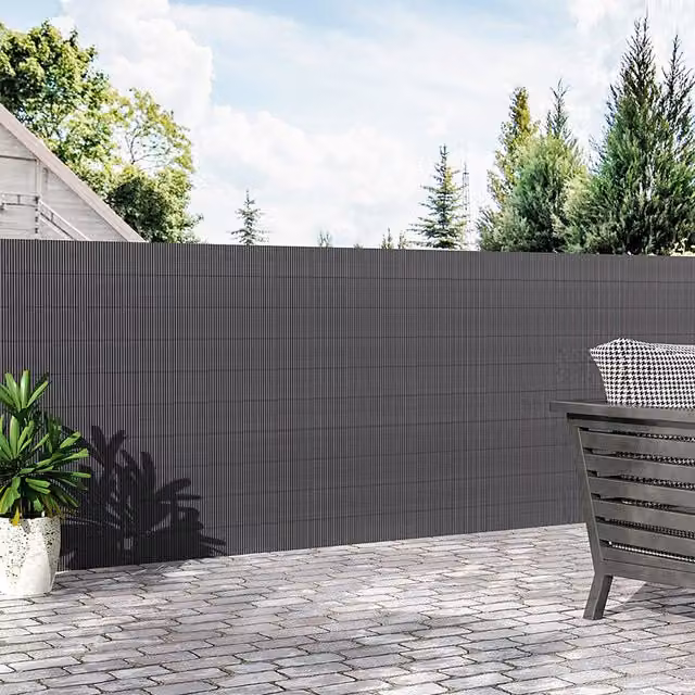 Breeins Opaque Mat Plastic Sun-blocked Privacy Fence, Grey, W: 300 cm, H: 100 cm