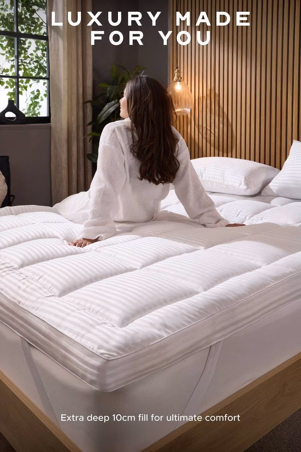 Snuggledown White Hotel Mattress Topper, 10 cm Depth, Double 140 x 200 cm – 4