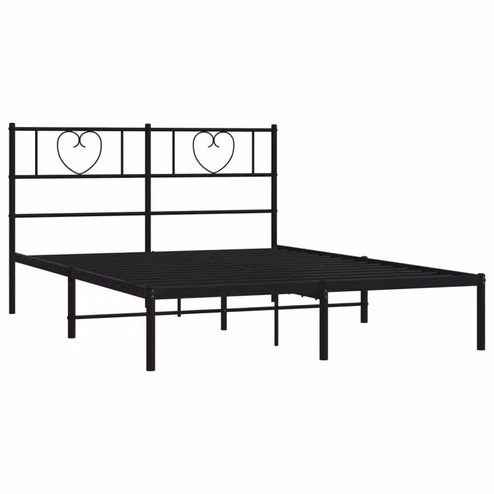 Berkfield Home Metal Bed Frame with Headboard in Black, W/D/H: 160 x 200 cm – 3