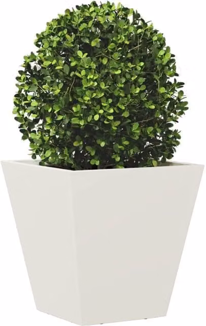 Berkfield Home Durable Steel Garden Planter Tub, White, W/D/H: 30 x 30 x 30 cm