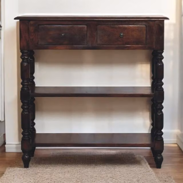 Artisan Furniture Mango Wood Square Side Table in Brown
