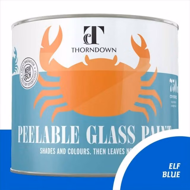 Thorndown Elf Blue Peelable Glass Paint, Satin Blue, 11.5 cm