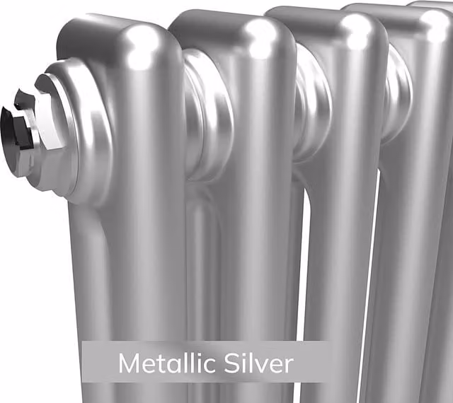 Lux Heat Horizontal Column Radiator in Metallic Silver, H 137.0 cm x W 60.0 cm