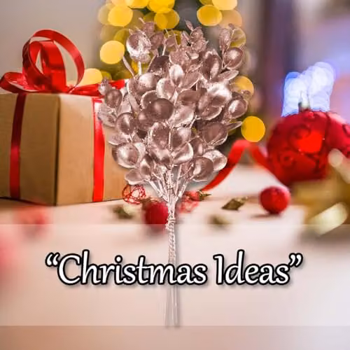 VFM e-Store Gold Christmas Eucalyptus Bush Decoration, W/D/H: 28 x 16 x 16 cm – 4