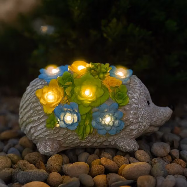 ILFD Group Ltd Solar Hedgehog Garden Ornament, Grey, 3 Pack – 1